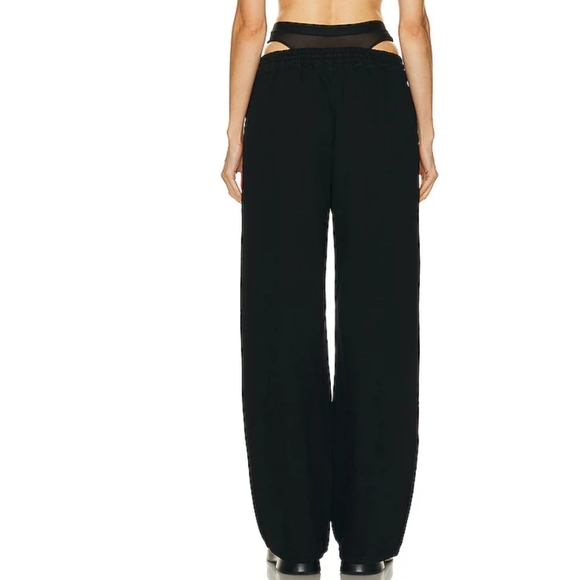 Alexander Wang Denim Track Pant faux Black Mesh Undie in Washed Black Size Small - Picture 5 of 10
